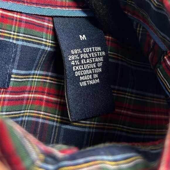 Chaps Blue Red Green Plaid Long Sleeve Button Down Casual Shirt Western Country - Picture 6 of 8